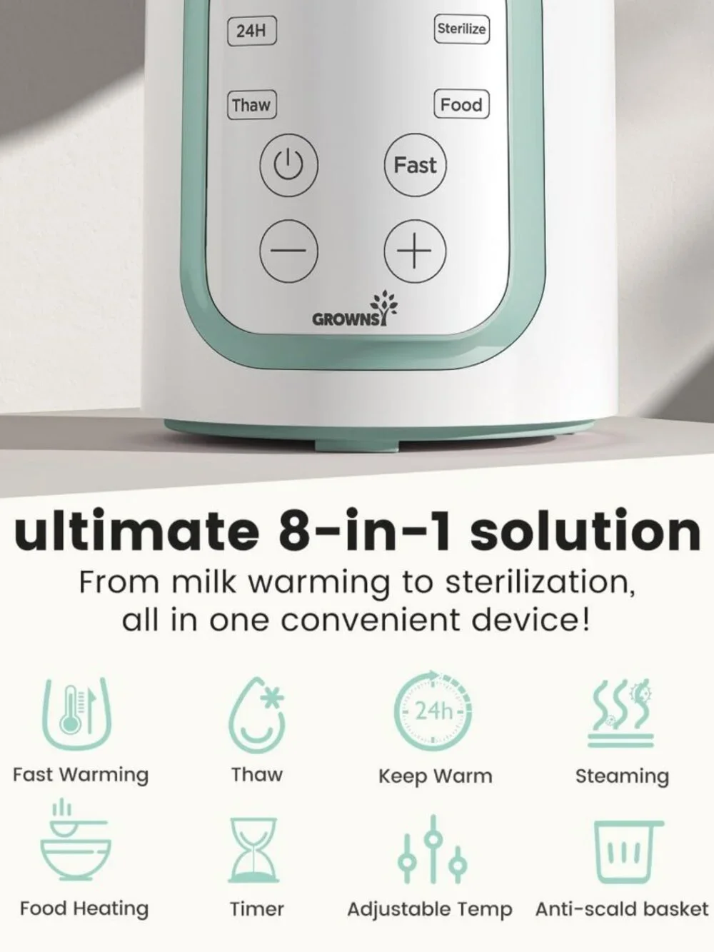 8-in-1 Fast Bottle Warmer with Timer | Multi-Use, Safe Material, Precise Temp